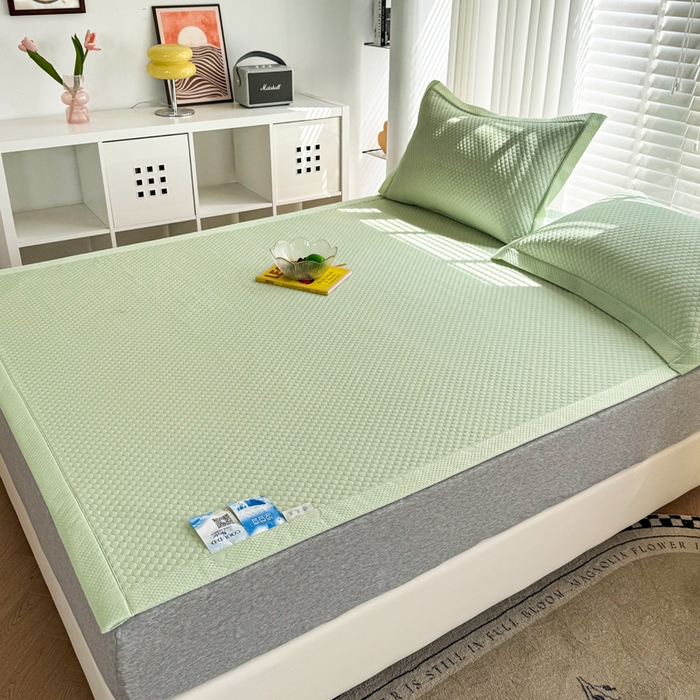 91家纺网 家纺一手货源 找家纺 许林家纺 2025 新款凉豆豆凉席 豆豆绿