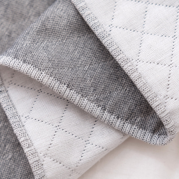 91家纺网 家纺一手货源 找家纺 朴尔家纺-毛巾被 2024新款特惠混纺棉质三层纱布独版AB面枕巾 52*78cm一对 早安灰