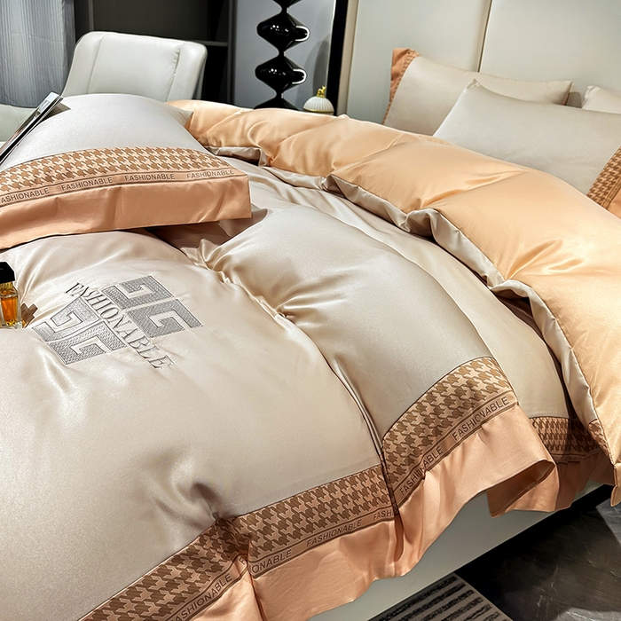 91家纺网 家纺一手货源 找家纺 富盛家纺 2024新款水洗真丝刺绣四件套-威灵顿 威灵顿—香槟