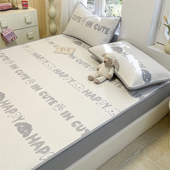 91家纺网 家纺一手货源 找家纺 启程家纺 2024春夏A类凉豆豆凉席床笠款凉席套件 小奶狗