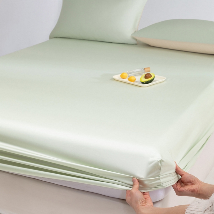 91家纺网 家纺一手货源 找家纺 云栖家居 202460支A类兰精天丝系列单品床笠（风格一） 浅绿