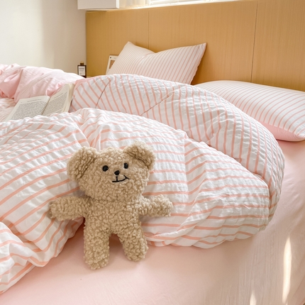 91家纺网 家纺一手货源 找家纺 （总）漫仙阁家纺 2024新款简约条纹系列四件套