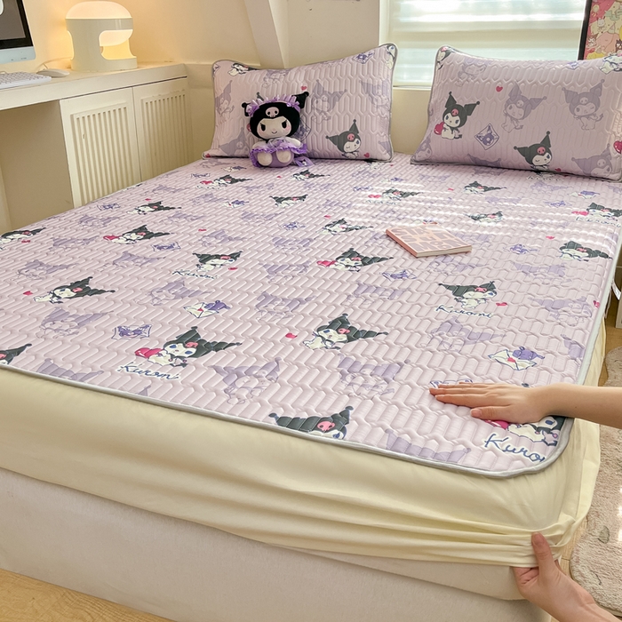 91家纺网 家纺一手货源 找家纺 金爱家 2024新款库洛米床笠款凉感丝乳胶凉席 床笠款-魔法库洛米