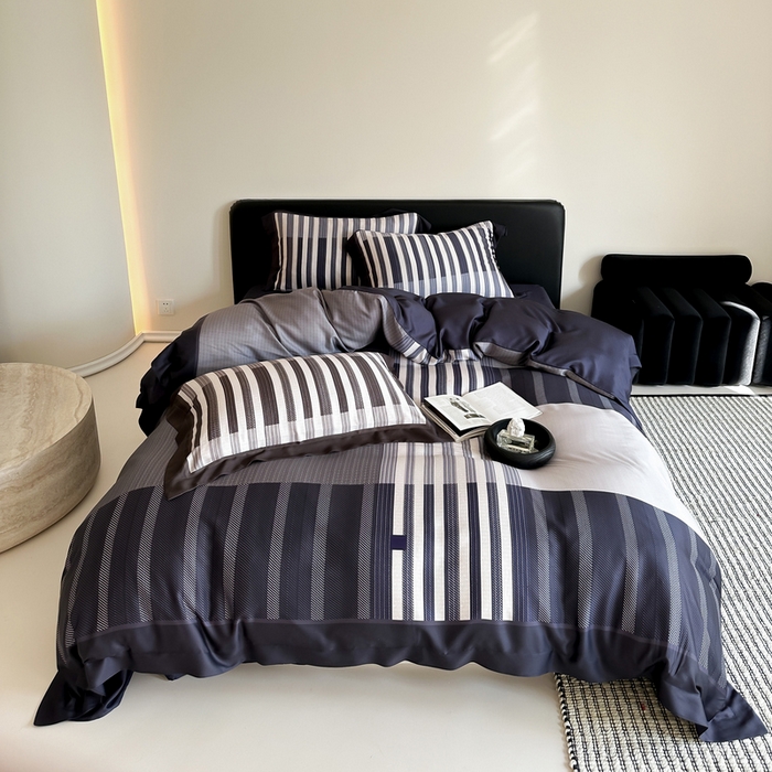 91家纺网 家纺一手货源 找家纺 （总）优悦生活馆 2024新款天丝宽边拼角四件套-商务系列