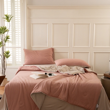 91家纺网 家纺一手货源 找家纺 （总）华超针织 2024新款全棉针织纯色夏被