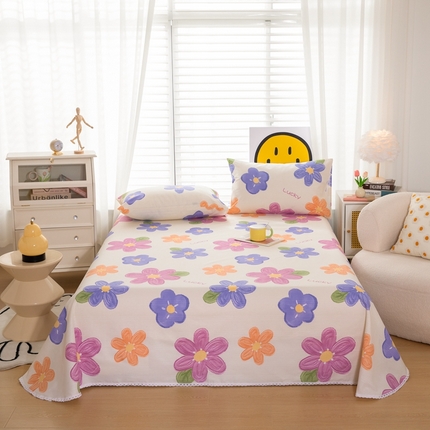 91家纺网 家纺一手货源 找家纺 （总）慕希 2024新款三枚缎卡老粗布床单单品（直角床单 没有花边）