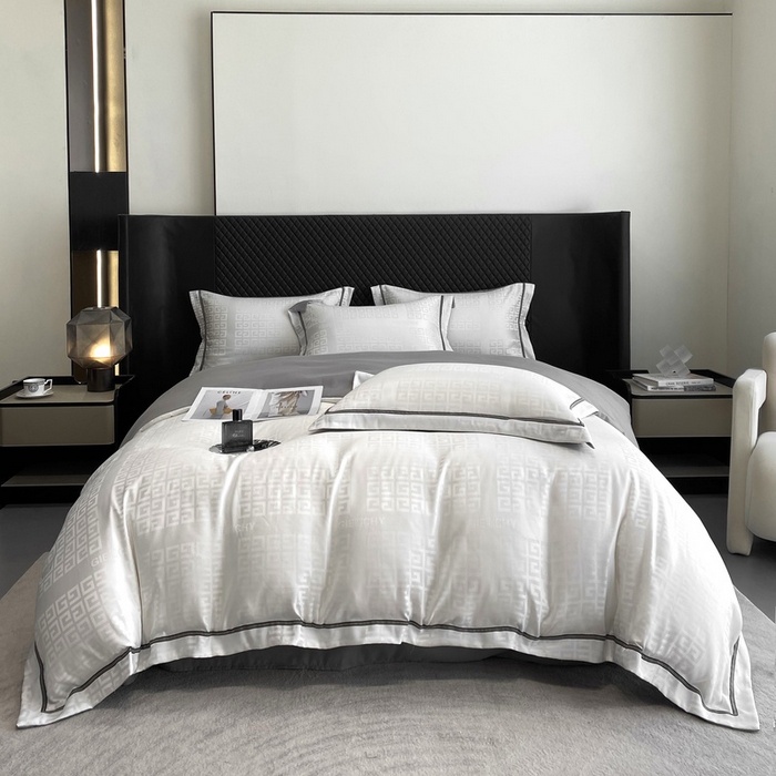 91家纺网 家纺一手货源 找家纺 优悦生活馆 2024新款工艺款提花磨毛四件套-简爱-白