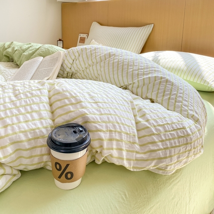 91家纺网 家纺一手货源 找家纺 （总）漫仙阁家纺 2024新款简约条纹系列四件套