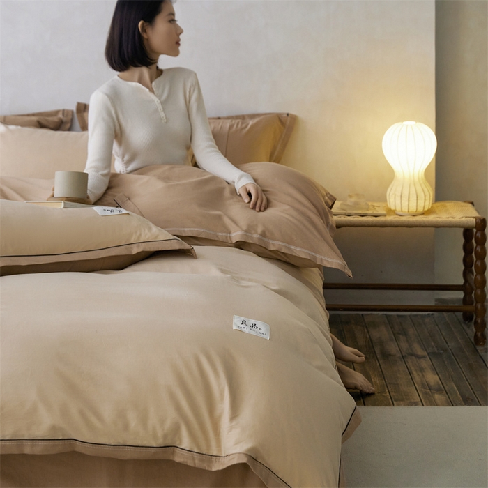 91家纺网 家纺一手货源 找家纺 （总）启程家纺 2024新款全棉A类40支嵌绳包边款四件套