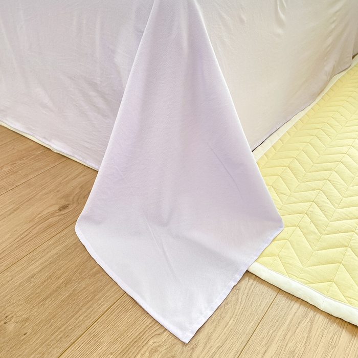 91家纺网 家纺一手货源 找家纺 羋多2024新款贝壳边雨泡泡棉泡泡纱双层纱四件套 香芋紫+雅士灰