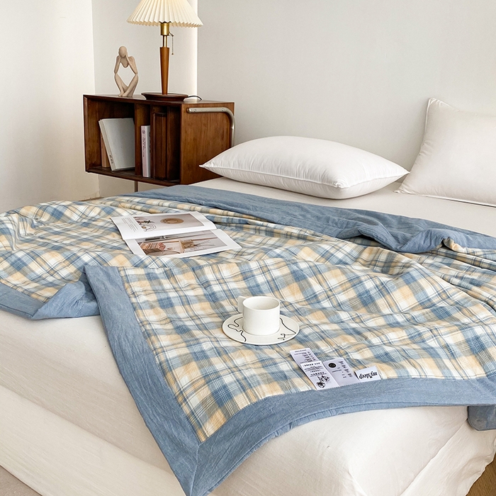 91家纺网 家纺一手货源 找家纺 青螺家纺 2024全棉水洗棉双面色织100%新疆棉花夏被三件套四件套枕套床单 支持质检验货 星空米