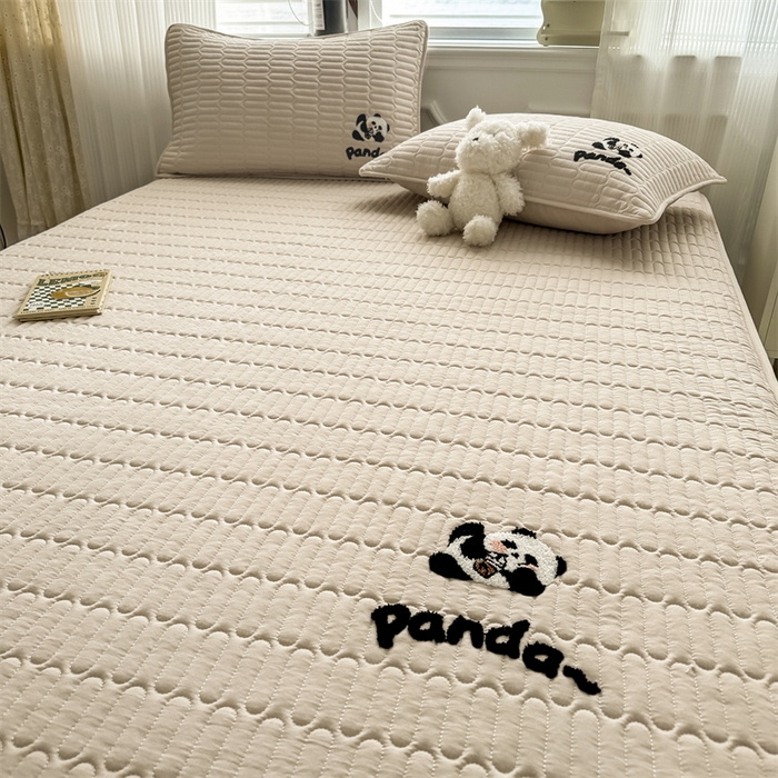 91家纺网 家纺一手货源 找家纺 857家居 2024新款A类原棉大豆夹棉床笠-奶茶熊 奶茶熊-卡布基诺