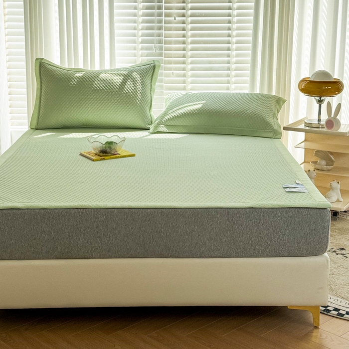 91家纺网 家纺一手货源 找家纺 许林家纺 2025 新款凉豆豆凉席 豆豆绿