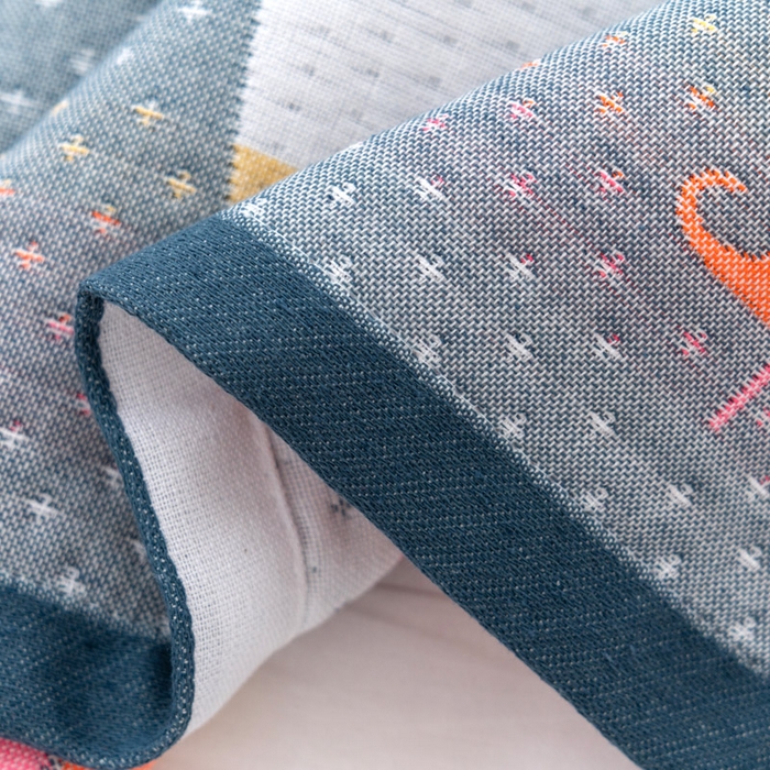 91家纺网 家纺一手货源 找家纺 朴尔家纺-毛巾被 2024新款特惠混纺棉质三层纱布独版AB面枕巾 52*78cm一对 爱心熊灰