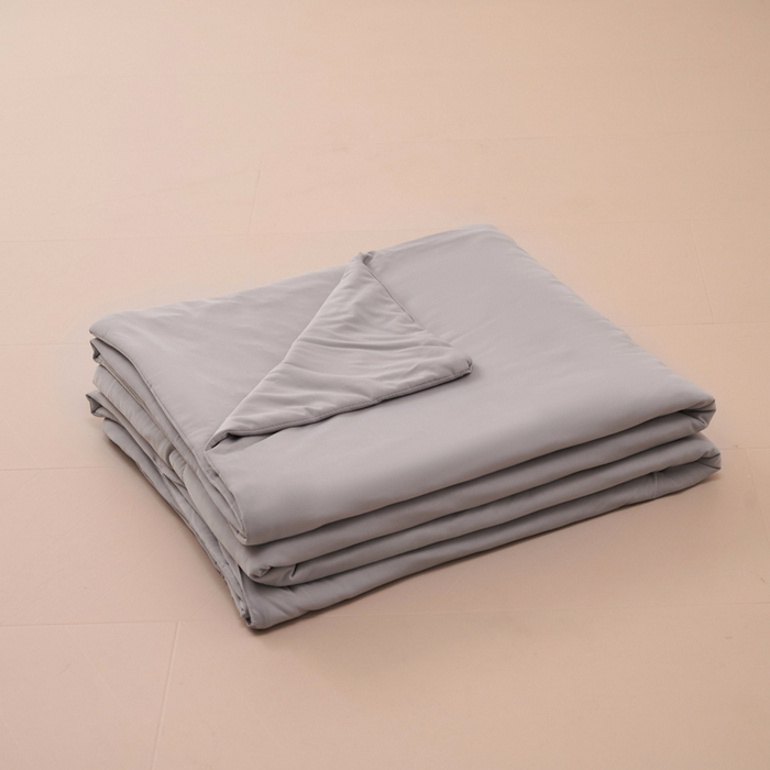 91家纺网 家纺一手货源 找家纺 2024新品纯色双拼凉感丝冰淇淋夏凉被空调被夏被直播爆款 高级灰