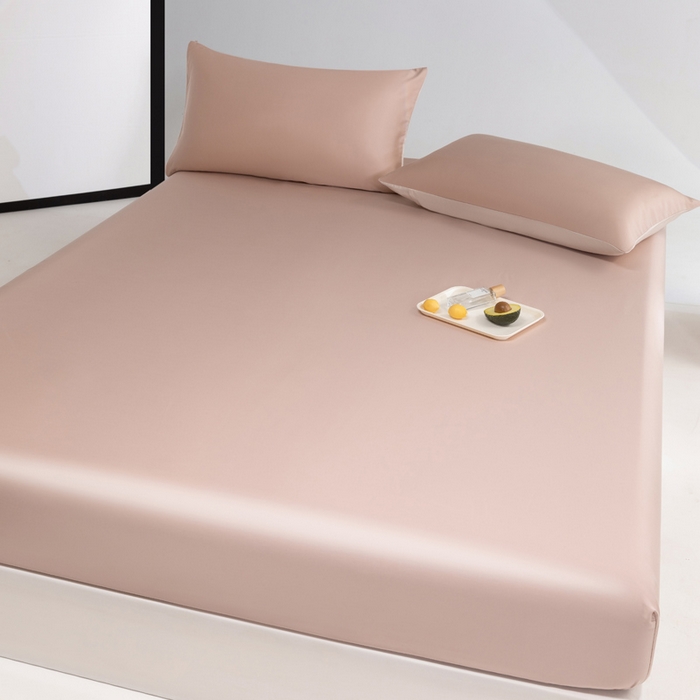 91家纺网 家纺一手货源 找家纺 云栖家居 202460支A类兰精天丝系列单品床笠（风格一） 灰粉