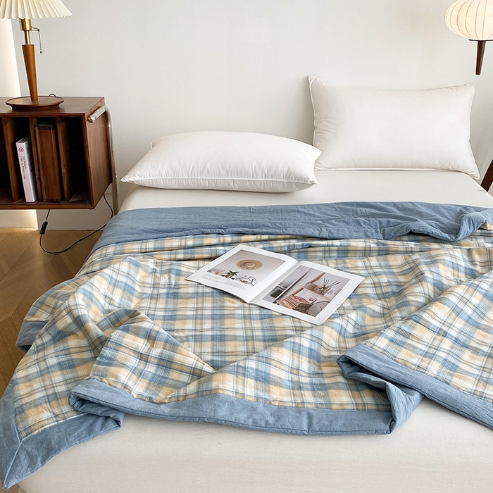 91家纺网 家纺一手货源 找家纺 青螺家纺 2024全棉水洗棉双面色织100%新疆棉花夏被三件套四件套枕套床单 支持质检验货 星空米