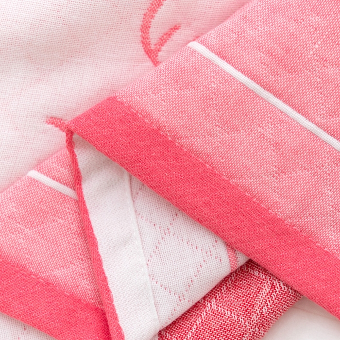 91家纺网 家纺一手货源 找家纺 朴尔家纺-毛巾被 2024新款特惠混纺棉质三层纱布独版AB面枕巾 52*78cm一对 白熊粉