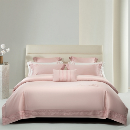 91家纺网 家纺一手货源 找家纺 （总）高大尚婚庆馆 2025新款长绒棉高端绣花四件套-玫瑰之恋系列