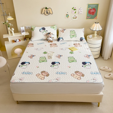 91家纺网 家纺一手货源 找家纺 世纪绒品 2026新款凉感丝印花款乳胶凉席 宠物乐园