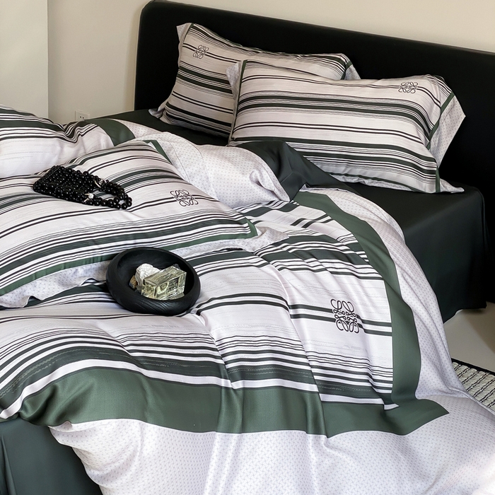 91家纺网 家纺一手货源 找家纺 优悦生活馆 2024新款天丝宽边拼角四件套-商务系列 伯爵荣耀-绿