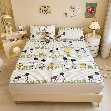 世纪绒品 2026新款凉感丝印花款乳胶凉席 字母萌犬