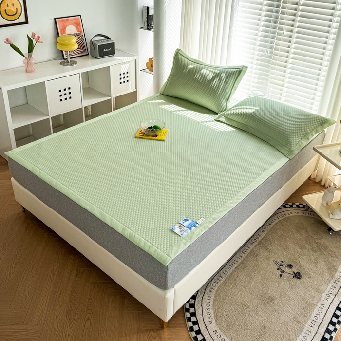 91家纺网 家纺一手货源 找家纺 许林家纺 2025 新款凉豆豆凉席 豆豆绿