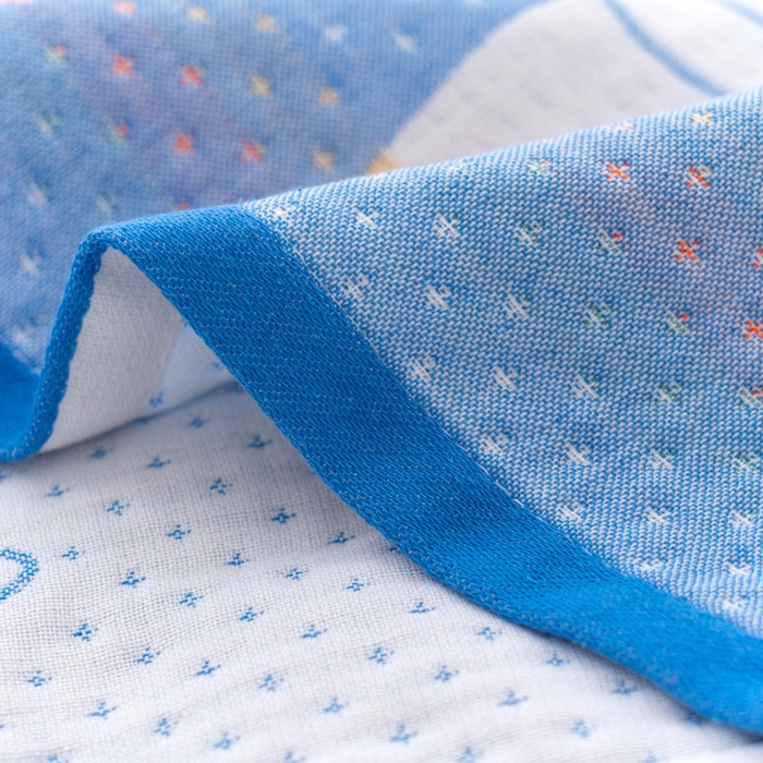 91家纺网 家纺一手货源 找家纺 朴尔家纺-毛巾被 2024新款特惠混纺棉质三层纱布独版AB面枕巾 52*78cm一对 爱心熊兰