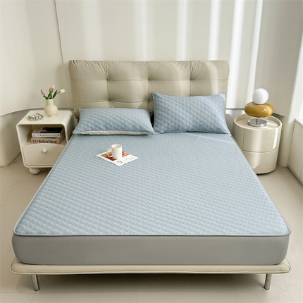 91家纺网 家纺一手货源 找家纺 （总）恒爱家纺 新款A类亲肤几何鸟冰丝床笠