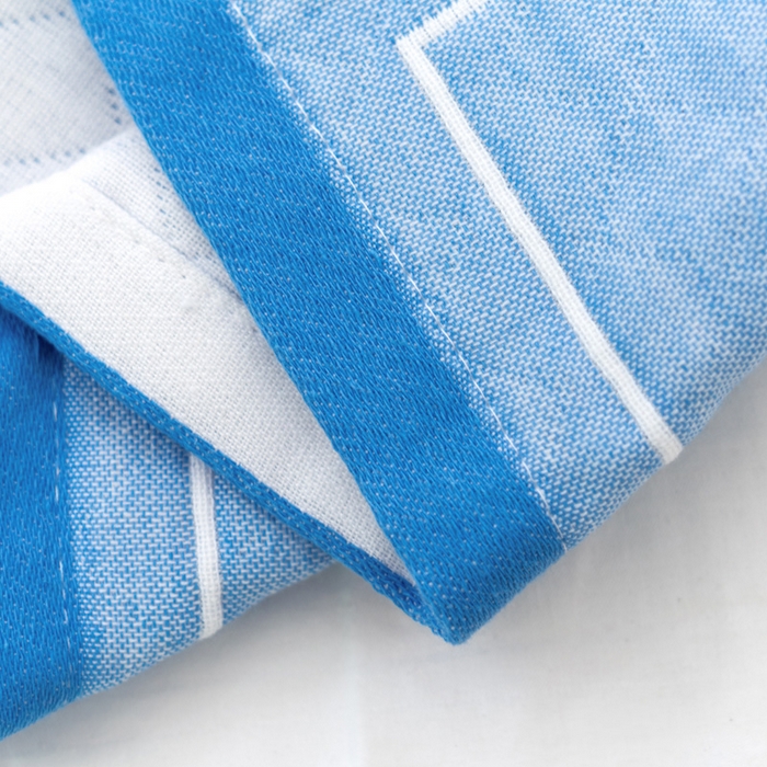 91家纺网 家纺一手货源 找家纺 朴尔家纺-毛巾被 2024新款特惠混纺棉质三层纱布独版AB面枕巾 52*78cm一对 雨伞熊蓝