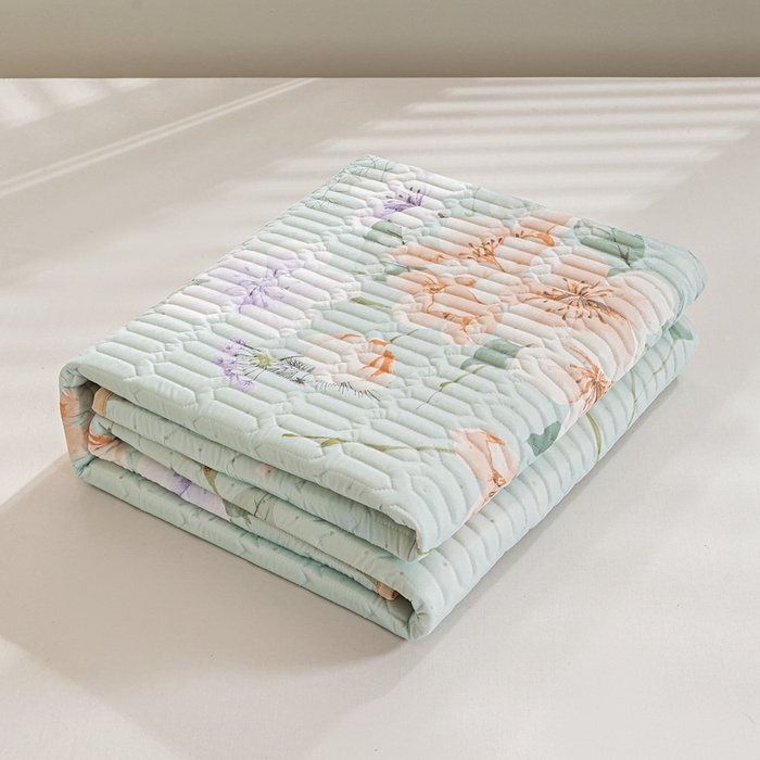 91家纺网 家纺一手货源 找家纺 美丽折家纺 2025新款0.6厚乳胶凉席印花系列 曼谷花海