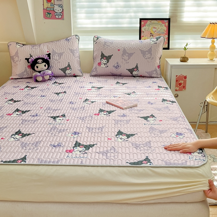 91家纺网 家纺一手货源 找家纺 金爱家 2024新款库洛米床笠款凉感丝乳胶凉席 床笠款-魔法库洛米