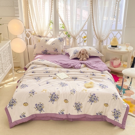 91家纺网 家纺一手货源 找家纺 （总）恋之巢2024新款 泡泡棉印花夏被四件套