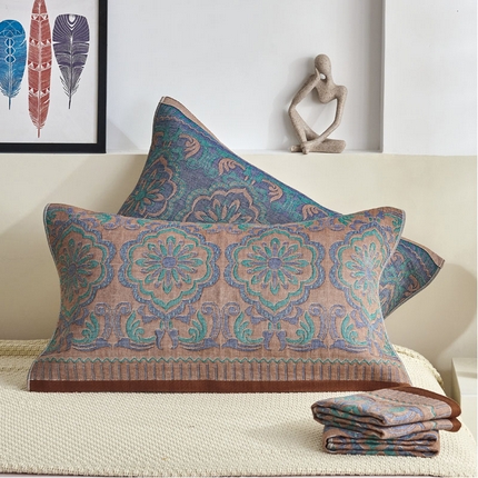 91家纺网 家纺一手货源 找家纺 （总）朴尔家纺2024新款民族风彩棉系列四层纱布枕巾