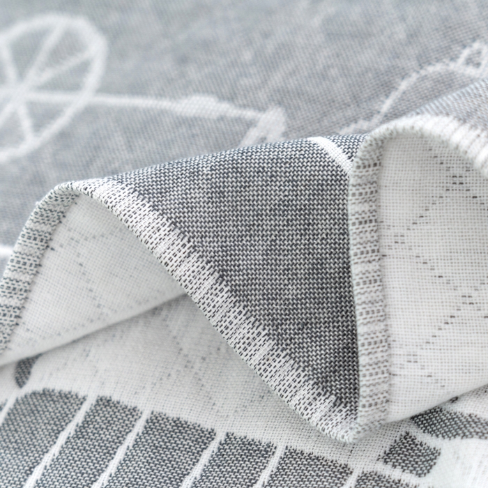 91家纺网 家纺一手货源 找家纺 朴尔家纺-毛巾被 2024新款特惠混纺棉质三层纱布独版AB面枕巾 52*78cm一对 雨伞熊灰