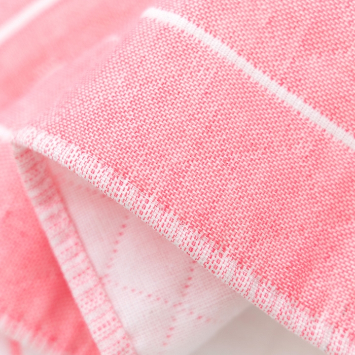 91家纺网 家纺一手货源 找家纺 朴尔家纺-毛巾被 2024新款特惠混纺棉质三层纱布独版AB面枕巾 52*78cm一对 雨伞熊粉