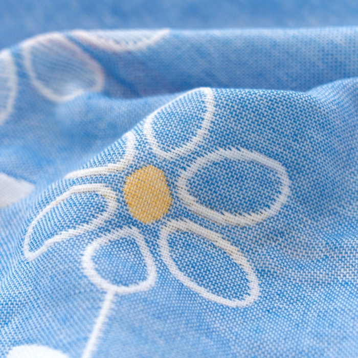 91家纺网 家纺一手货源 找家纺 朴尔家纺-毛巾被 2024新款特惠混纺棉质三层纱布独版AB面枕巾 52*78cm一对 花中细语兰