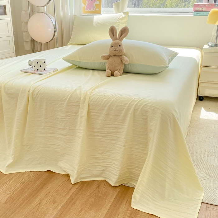 91家纺网 家纺一手货源 找家纺 雨帆家纺 2024新款纯色床单床笠单品系列 -单床单 芝士床单