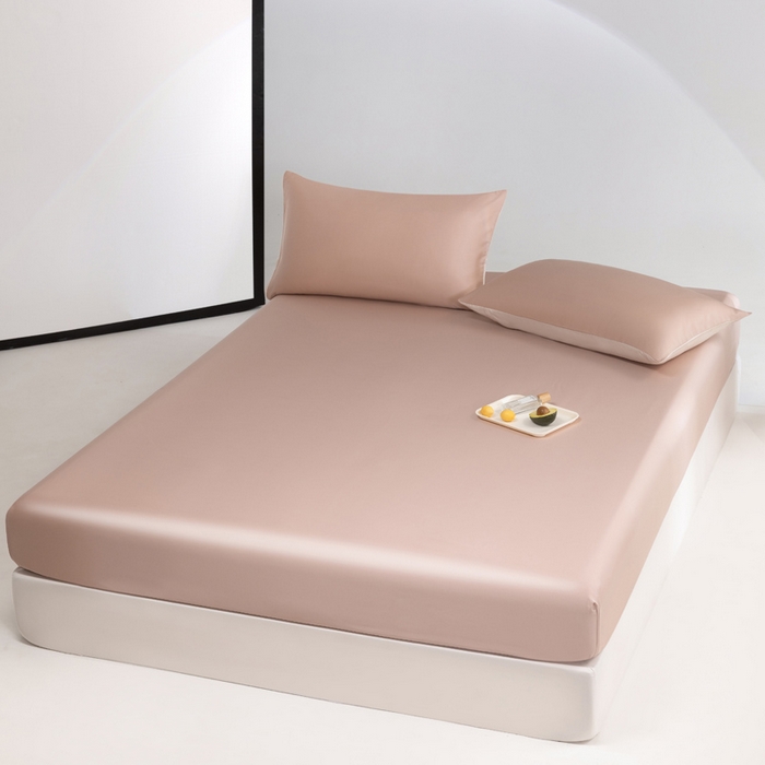 91家纺网 家纺一手货源 找家纺 云栖家居 202460支A类兰精天丝系列单品床笠（风格一） 灰粉