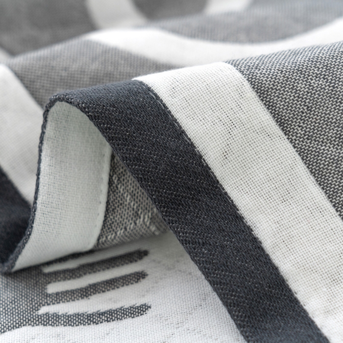 91家纺网 家纺一手货源 找家纺 朴尔家纺-毛巾被 2024新款特惠混纺棉质三层纱布独版AB面枕巾 52*78cm一对 爱鱼的猫灰