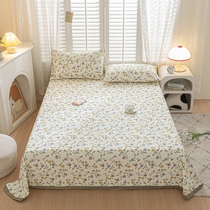 91家纺网 家纺一手货源 找家纺 新印象 2025新款纯棉老粗布三件套 温词-紫