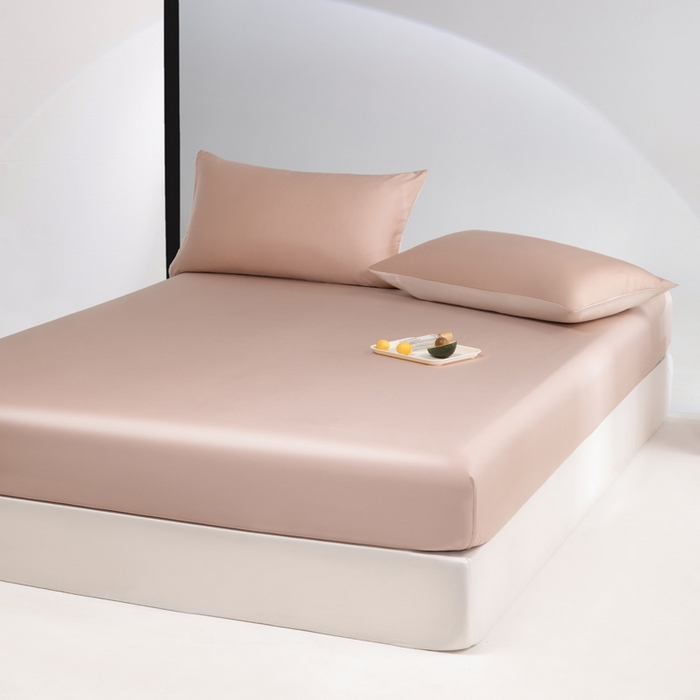 91家纺网 家纺一手货源 找家纺 云栖家居 202460支A类兰精天丝系列单品床笠（风格一） 灰粉