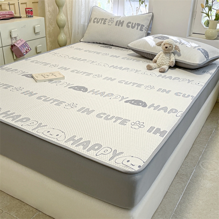 91家纺网 家纺一手货源 找家纺 启程家纺 2024春夏A类凉豆豆凉席床笠款凉席套件 小奶狗