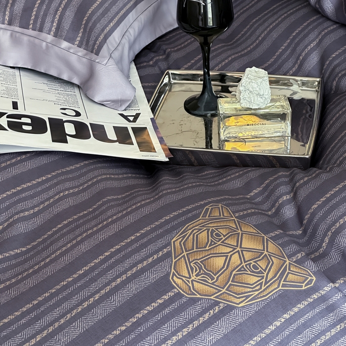 91家纺网 家纺一手货源 找家纺 优悦生活馆 2024新款天丝宽边拼角四件套-商务系列 斯蒂夫-蓝