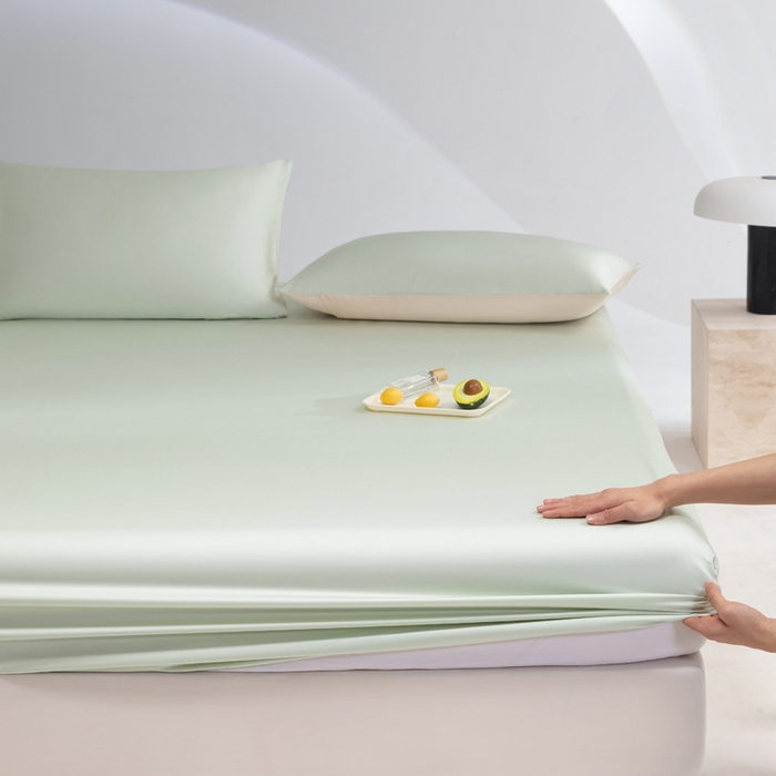 91家纺网 家纺一手货源 找家纺 云栖家居 202460支A类兰精天丝系列单品床笠（风格一） 浅绿