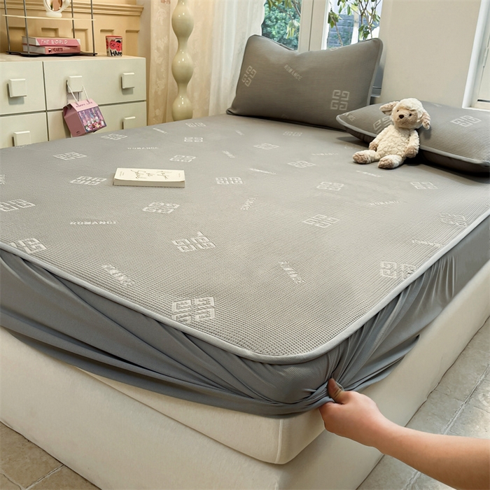 91家纺网 家纺一手货源 找家纺 启程家纺 2024春夏A类凉豆豆凉席床笠款凉席套件 纪梵星