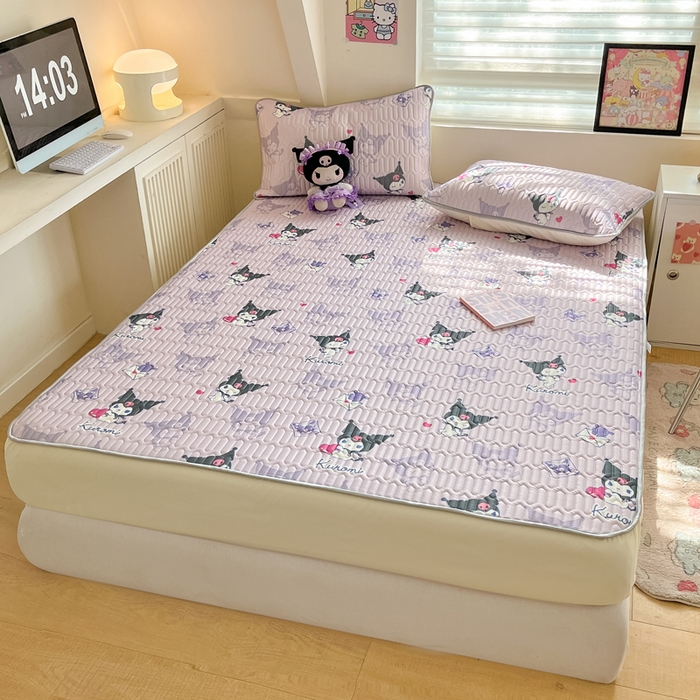 91家纺网 家纺一手货源 找家纺 金爱家 2024新款库洛米床笠款凉感丝乳胶凉席 床笠款-魔法库洛米