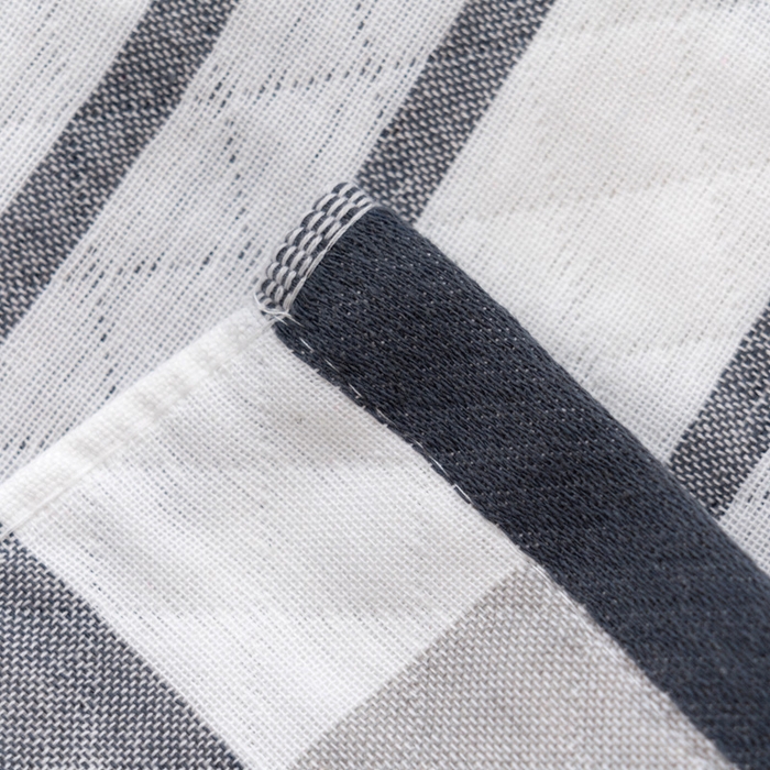 91家纺网 家纺一手货源 找家纺 朴尔家纺-毛巾被 2024新款特惠混纺棉质三层纱布独版AB面枕巾 52*78cm一对 格韵灰