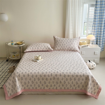 91家纺网 家纺一手货源 找家纺 （总）仟网汇 2024新款ins风小清新印花泡泡棉床盖三件套