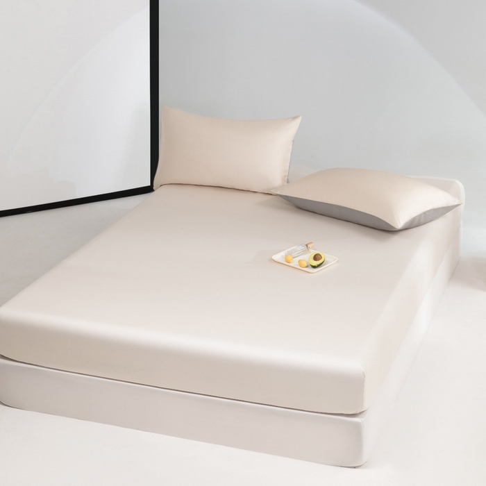 91家纺网 家纺一手货源 找家纺 云栖家居 202460支A类兰精天丝系列单品床笠（风格一） 米白